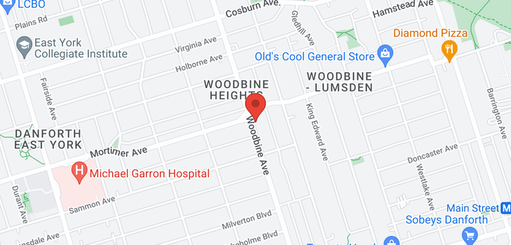 map of 1211 WOODBINE AVE